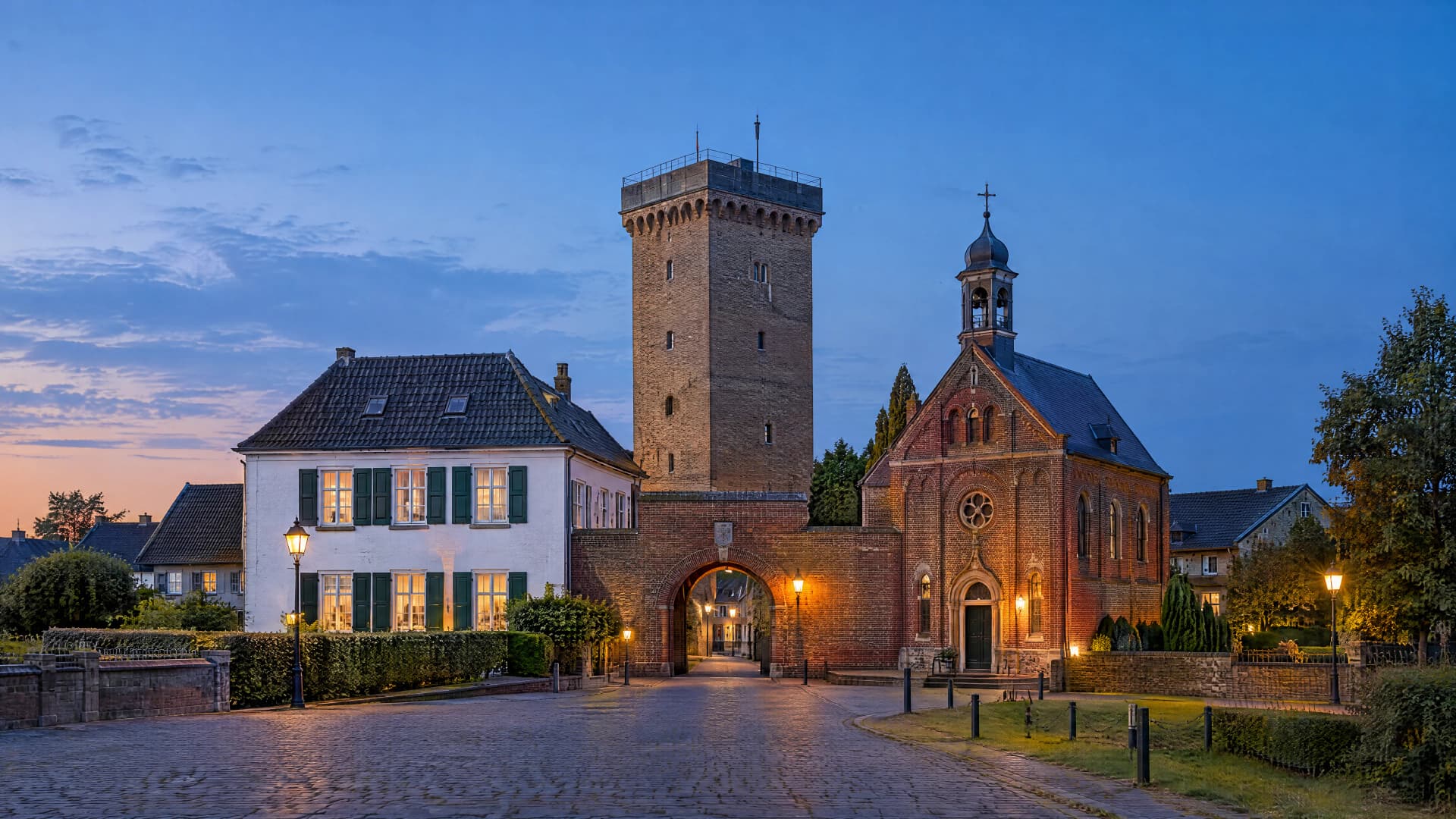 KI-generiertes Stadtpanorama von Dormagen