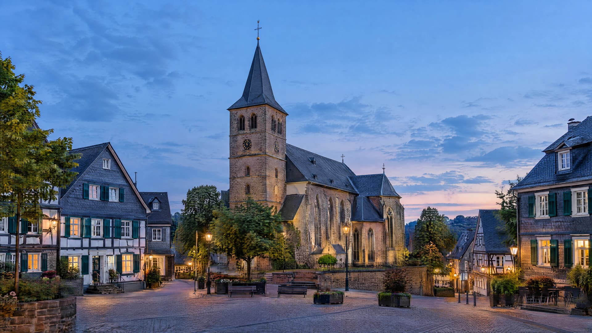 KI-generiertes Stadtpanorama von Wülfrath